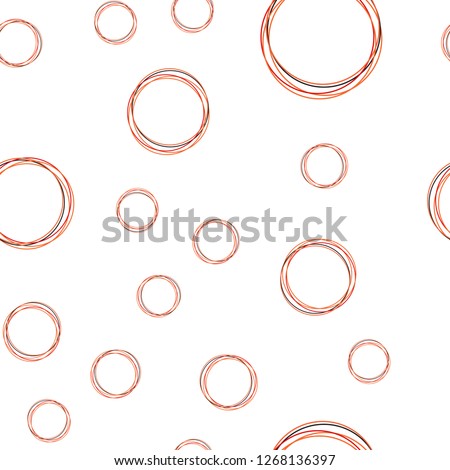 Light Red, Yellow vector seamless backdrop with dots. Abstract illustration with colored bubbles in nature style. Design for textile, fabric, wallpapers.