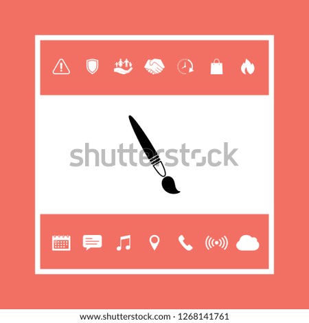 Brush symbol icon. Graphic elements for your design