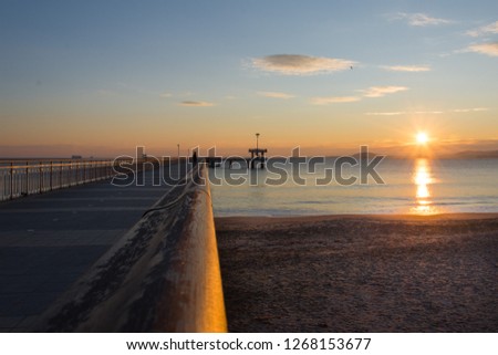 Beautiful sunrise on the second day of Christmas near the sea in Burgas Bulgaria