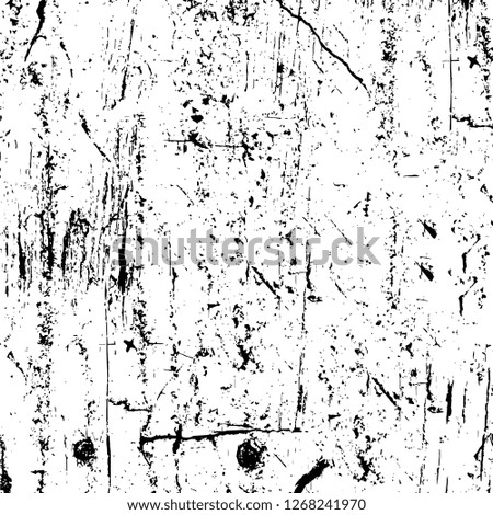 Wall fragment with scratches and cracks. Overlay grunge illustration over any design. Abstract grainy background with vintage effect