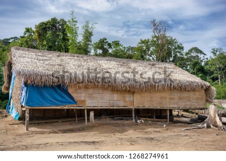 The hut of an indigenous people of the Jahai tribe in the Belum forest