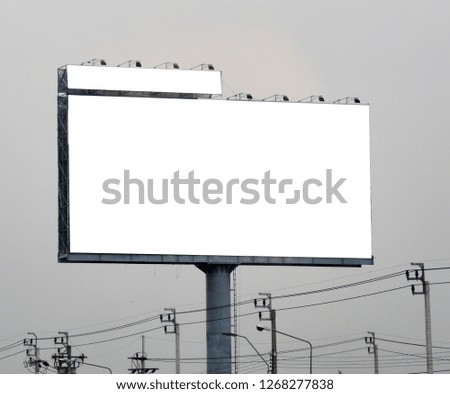 Blank billboard on blue sky background for new advertisement