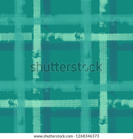 Tartan. Seamless Background with Stripes. Abstract Texture with Horizontal and Vertical Strokes. Scribbled Grunge Pattern for Fabric, Cloth, Textile. Scottish Ornament. Vector Texture.