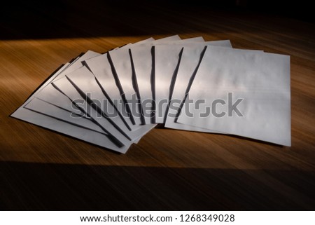 Sheets of Bond Paper in white with the light of the sun