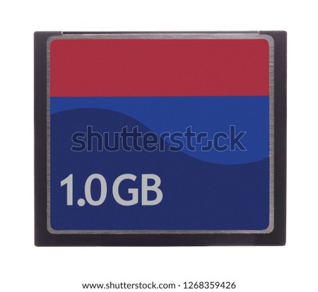 Old memory card on a white background