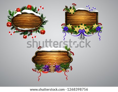 Vector wooden christmas board