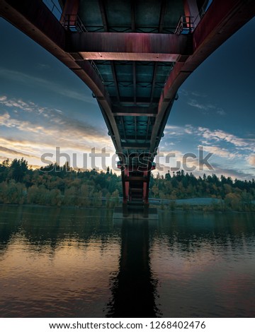 Bridge reflecting on water