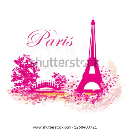 Eiffel tower abstract card