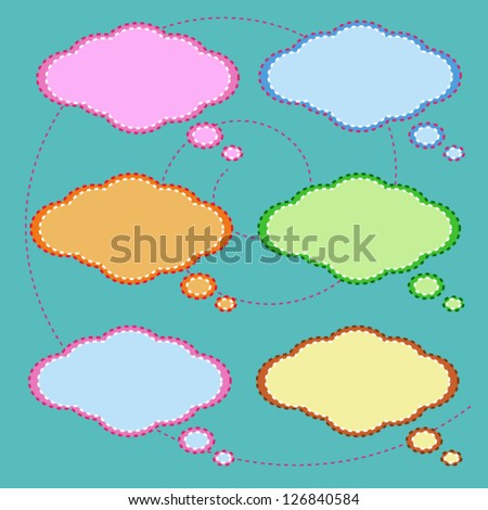 Colorful of Speech Bubbles Collection on Green Background, Ready to Accept Any Message