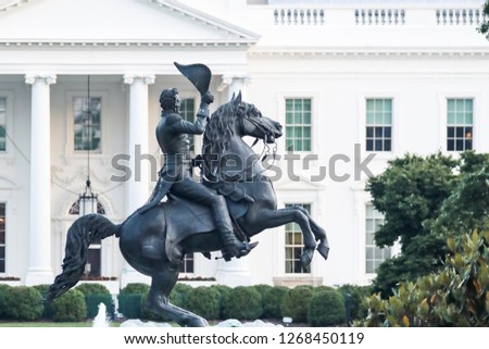 Andrew Jackson statue near White House in Washington, DC