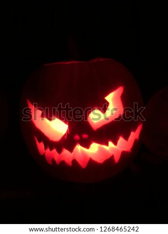 Pumpkin carving spooky face