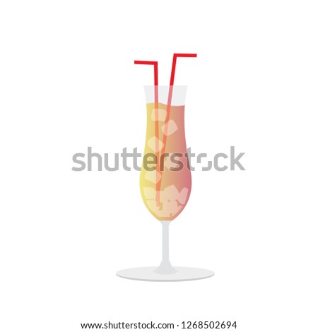Isolated tropical cocktail image. Vector illustration design
