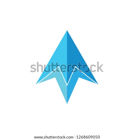 simple blue arrows up 3d logo vector