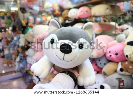 smile fox doll in doll shop