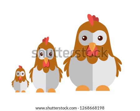 Cute chicken vector on a white background