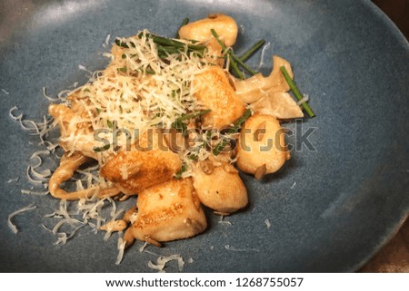 Potato Gnocchi with Pumpkin and Mushroom, Western Food, Fine Dining