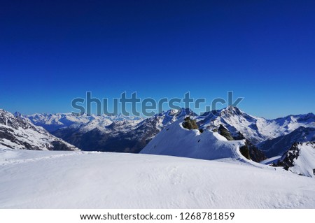 Beautiful snow mountain landscape scenery  of Alpine Alps suited with extreme sport at Zermatt, Switzerland 