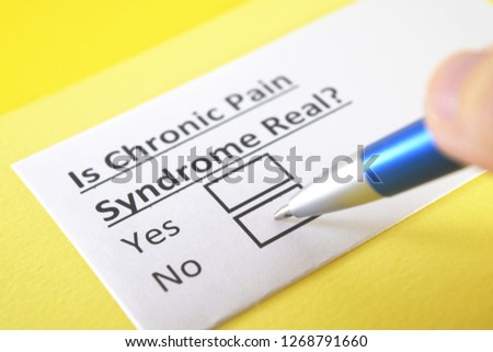 Is chronic pain syndrome real? yes or no