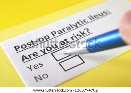 Post- operative paralytic ileus: are you at risk? yes or no