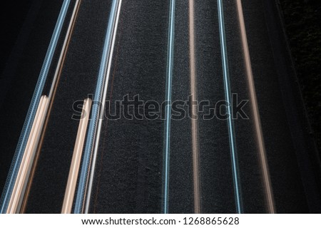 german Highway, light trails at night