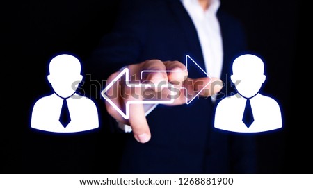 businessman person icons transfer