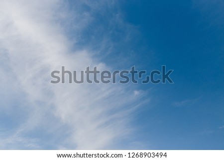 Blue sky white clouds. Summer weather summer cloudscape