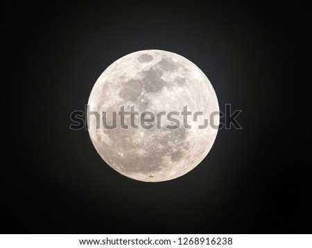 Full moon on the night of the dark sky Royalty-Free Stock Photo #1268916238