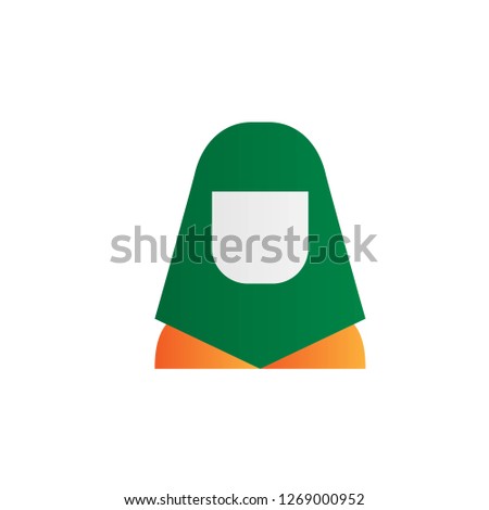 arabic or muslim woman icon design with creative modern concept and simple logo trendy shape style design vector eps 10