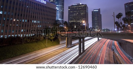 Los angeles highway at night