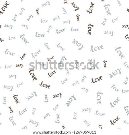 Light Blue, Yellow vector seamless backdrop with phrase LOVE YOU. Decorative design in doodle style with text LOVE YOU. Template for business cards, websites.