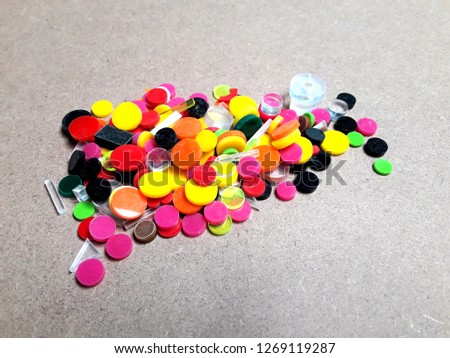 Acrylic pieces of colorful campinas