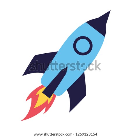 rocket launching on white background