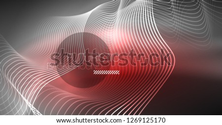 Neon lines wave background. Vector abstract composition