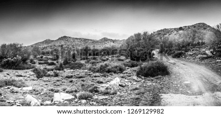 Panoramic view of scenic landscape and mountain Crete Greece