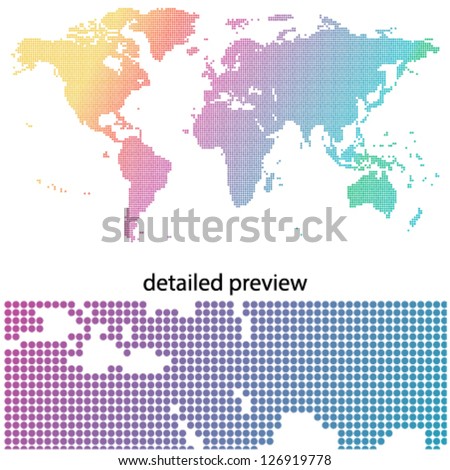 colorful & dotted world map