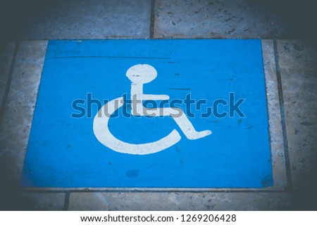 Handicap sign in the street
