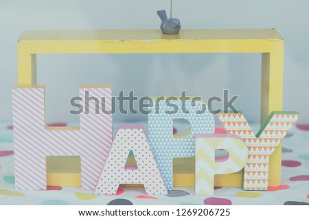 Colorful letters 3D, HAPPY