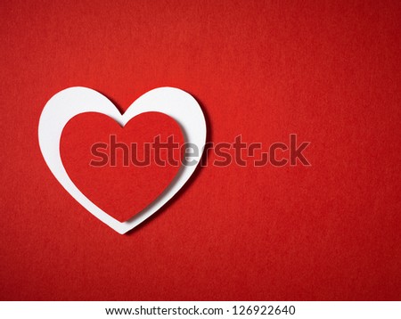 Valentine day card paper cutting design, heart papercraft.