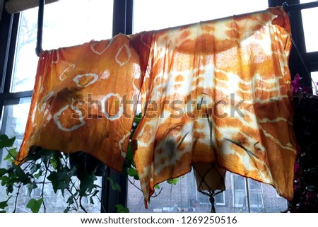 Handmade Tie Dye Drying Indoors