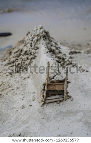 Beautiful and diverse subject. Beautiful and original castle and construction of children's sand on the beach.