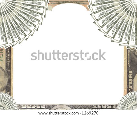 Huge sharp frame using US dollar bills â€“ Add text / photo / Logo