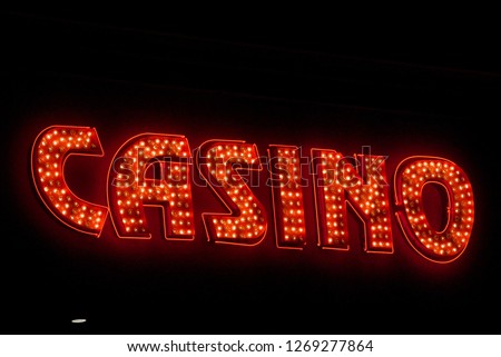 Casino neon lights at night