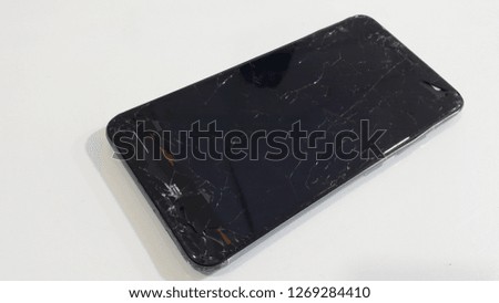 damaged cell phone broken glass