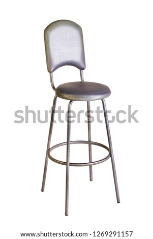 Beautiful and diverse subject. Beautiful and original look and background to an interesting, creative and designer bar round stool on a white isolated background.