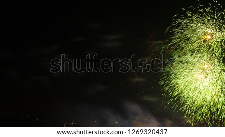 Celebration night, colorful fireworks displaying in the sky