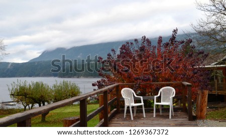 Twin Chairs on a fall patio
