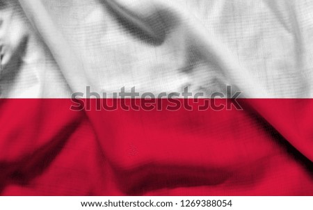Flag of Poland on wave