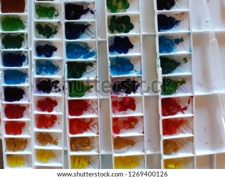 color tray, Poster color, Acrylic Paint,Stacked,watercolor color tray.
