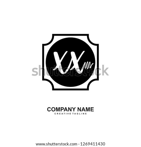 XX Initial Handwriting Logo Template Vector 