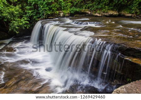 Beautiful waterfalls during the rainy season of Thailand.